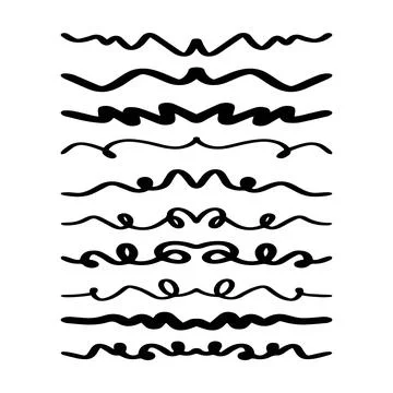 Hand drawn divider icon vector illustration design element of swish, swash,.. イラスト素材