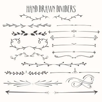 Hand drawn dividers Stock Illustration