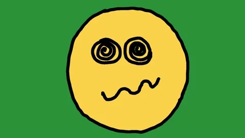 Hand-Drawn Dizzy Emoji Face Shapes | 2D Animated Confused Expression Vidéo 333983226
