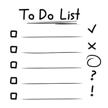 Hand drawn To Do List with task icons Stock Illustration