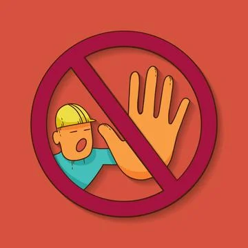 Hand drawn do not enter sign Stock Illustration
