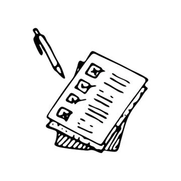 Hand drawn document doodle icon. Hand drawn black sketch. Sign symbol. Decora Stock Illustration