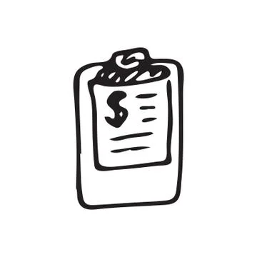 Hand Drawn document doodle. Sketch dollar icon. Decoration element. Isolated  스톡 일러스트