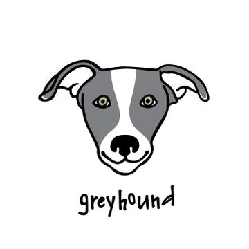 Hand drawn dog head Stock Illustration