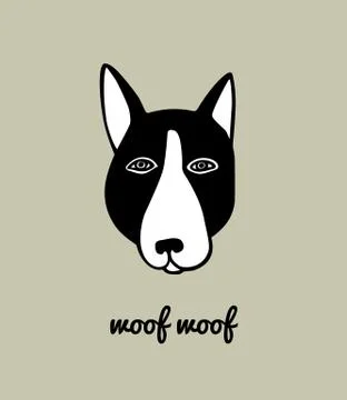 Hand drawn dog head Stock Illustration