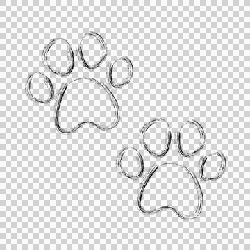 Hand-drawn dog paws Stock Illustration