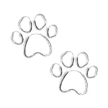 Hand-drawn dog paws Stock Illustration