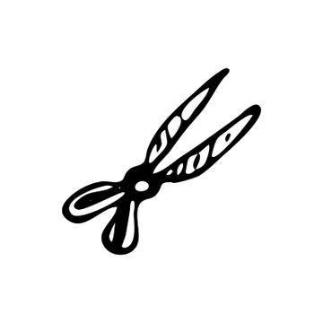 Hand drawn dog scissors doodle. Sketch pets icon. Decoration element. Isolate Stock Illustration