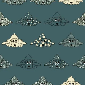 Hand-drawn dogs vector seamless pattern	 Stock Illustration