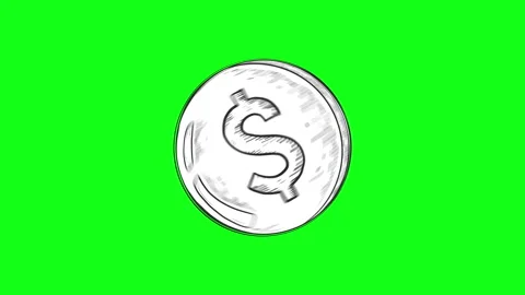 Hand Drawn Dollar Coin Stock Footage 171687919