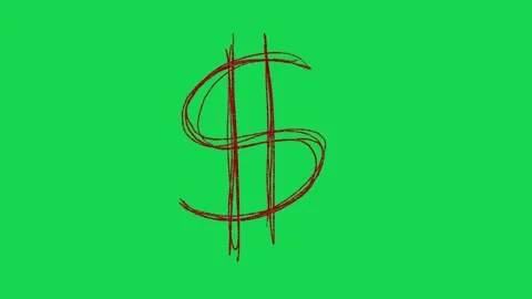 Hand Drawn Dollar Sign Animation on Green Screen Money Finance Concept Overlay Vidéo 334608709