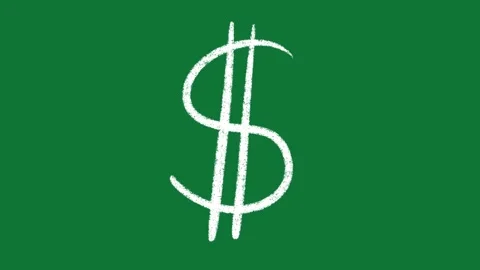 Hand-Drawn Dollar Sign Currency 2D Animation on Green Screen 库存影片 334608989