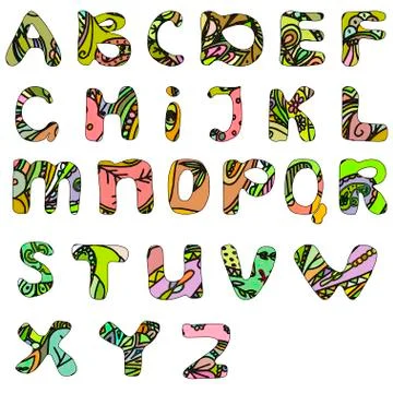 Hand drawn doodle abc font Stock Illustration