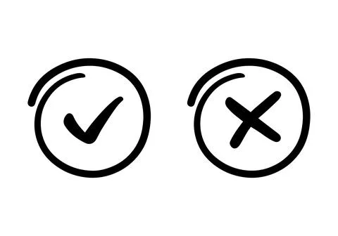 Hand drawn Doodle abstract of Checkmark icon in Vector illustration Stock-Illustration