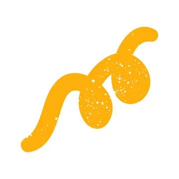Hand drawn doodle abstract naive scribble yellow shape Stock Illustration