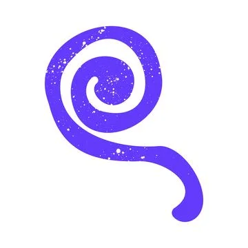 Hand drawn doodle abstract scribble purple graphic shape Stock Illustration
