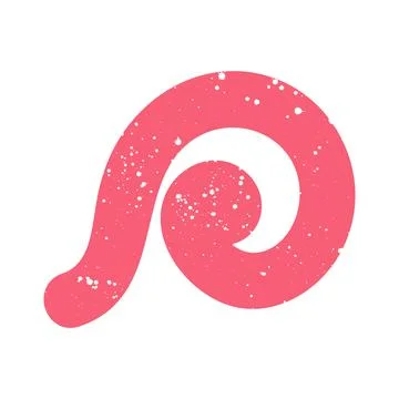Hand drawn doodle abstract scribble naive pink shape Stock Illustration