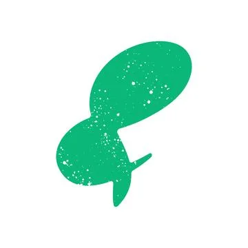 Hand drawn doodle abstract scribble naive green shape Illustrazione stock