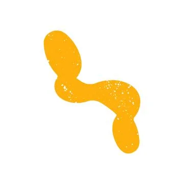 Hand drawn doodle abstract scribble yellow shape Stock Illustration