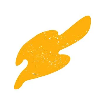 Hand drawn doodle abstract scribble yellow shape Stock Illustration