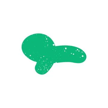 Hand drawn doodle abstract scribble green curved shape Stock Illustration