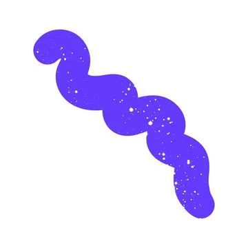 Hand drawn doodle abstract scribble purple curved shape Stock Illustration