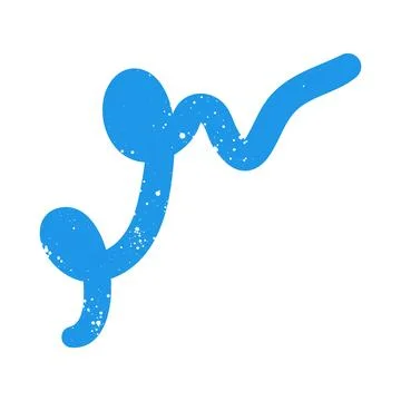 Hand drawn doodle abstract scribble blue shape Stock Illustration