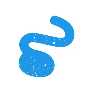 Hand drawn doodle abstract scribble blue graphic shape Stock Illustration