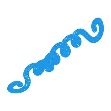 Hand drawn doodle abstract scribble blue graphic element Stock Illustration