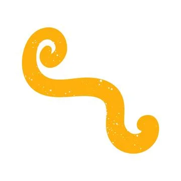 Hand drawn doodle abstract scribble yellow graphic element Stock Illustration