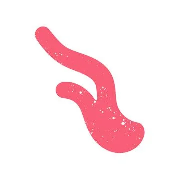 Hand drawn doodle abstract scribble pink graphic shape Stock Illustration