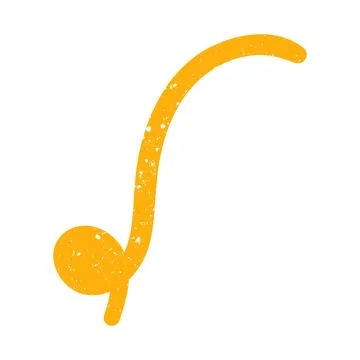 Hand drawn doodle abstract scribble yellow single element shape Stock Illustration
