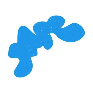 Hand drawn doodle abstract scribble blue single element shape Stock Illustration