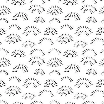 Hand drawn doodle arches vector seamless pattern. 스톡 일러스트