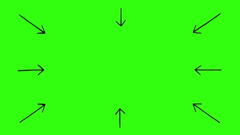 Hand drawn doodle arrows animation, on a chroma green background Stock Footage 151453557