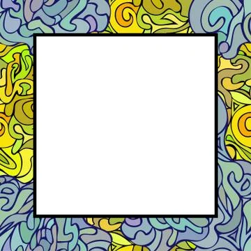 Hand drawn doodle art frame Stock Illustration