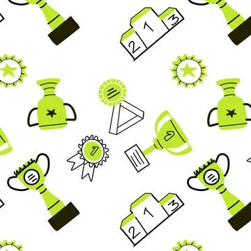 Hand drawn doodle awards design background Stock Illustration