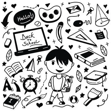 Hand drawn doodle Back To School illustration.Vector illustration Stock Illustration