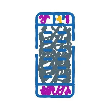 Hand drawn doodle battery icon showing energy level 스톡 일러스트