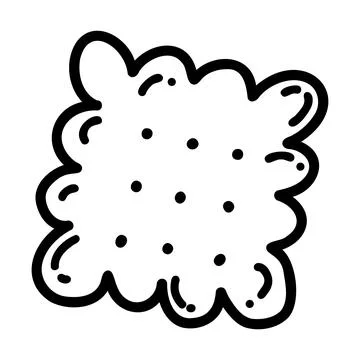 Hand drawn doodle biscuit icon. Outline vector illustration of cookie, sweet  Stock Illustration