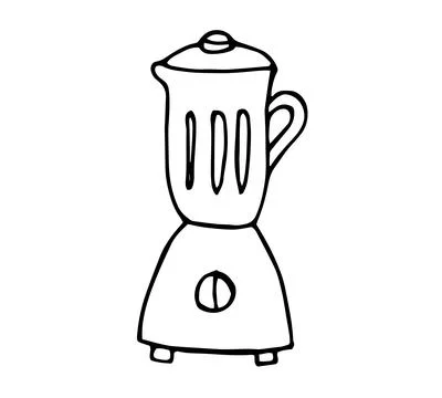 Hand Drawn Doodle Blender Outline Illustration, Kitchen Appliance Icon Isol.. Stock Illustration
