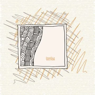 Hand Drawn Doodle Border Frame. Stock Illustration