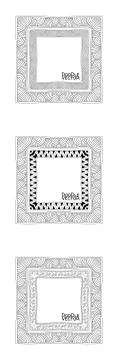 Hand Drawn Doodle Border Frames Stock Illustration