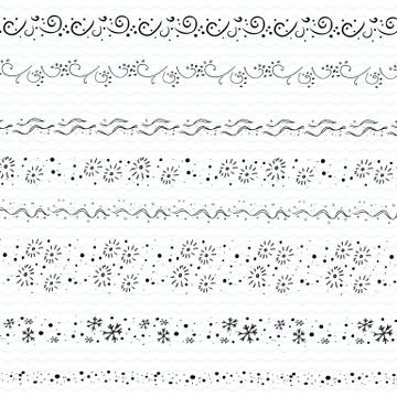 Hand drawn doodle borders frames Stock Illustration