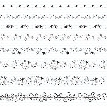 Hand drawn doodle borders frames Stock Illustration