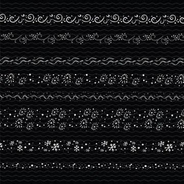 Hand drawn doodle borders frames Stock Illustration