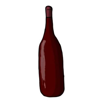 Hand drawn doodle bottle. Contour sketch. Vector color illustration isolated Stock Illustration