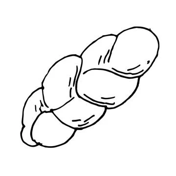 Hand drawn doodle brioche isolated on white background. Stock Illustration