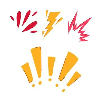 Hand drawn doodle burst element set for design Stockillustratie
