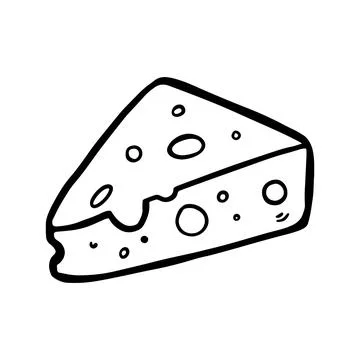 Hand-drawn doodle of cheese. Stock Illustration